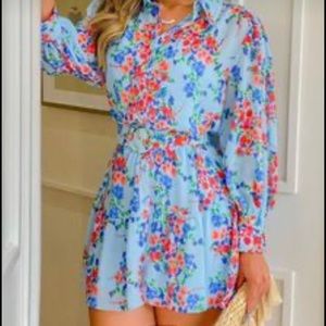 Blue floral dress